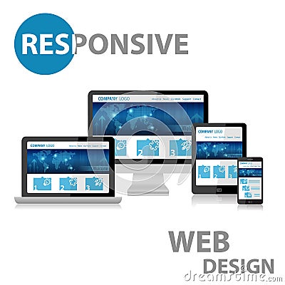 Responsive Web Design on Various Device Stock Photo