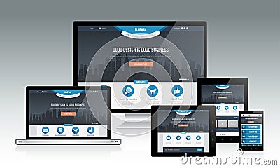 Responsive web mockup Vector Illustration