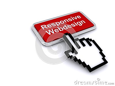 Responsive webdesign button on white Stock Photo