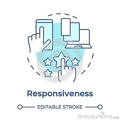Responsiveness soft blue concept icon Vector Illustration