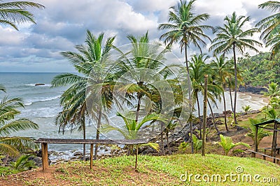 Rest area at the Havaizinho beach Itacare Stock Photo