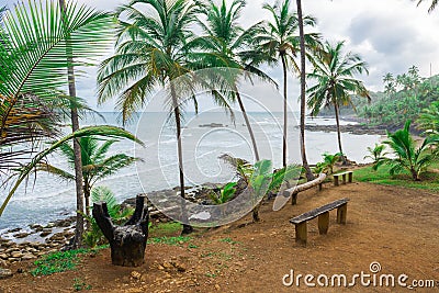 Rest area at the Havaizinho beach Itacare Stock Photo