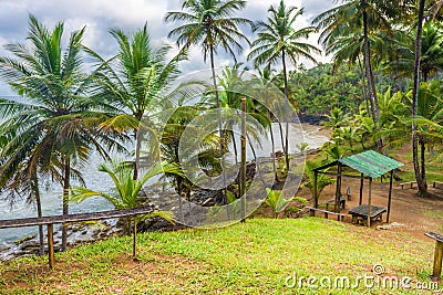 Rest area at the Havaizinho beach Itacare Stock Photo