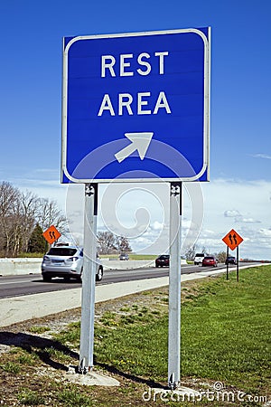 Rest area sign Stock Photo