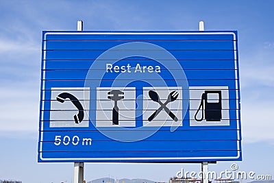 Rest area sign Stock Photo