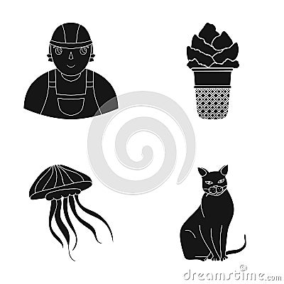 Rest, entertainment, professions and other web icon in black style.domestic, animals, wool icons in set collection. Vector Illustration