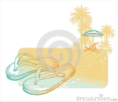 Rest at the sea Vector Illustration