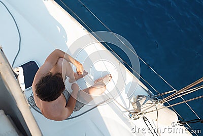 Rest on the sea, boat trip on a yacht. Stock Photo