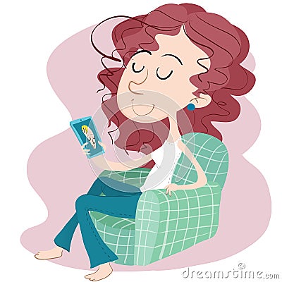 Rest with tablet Vector Illustration