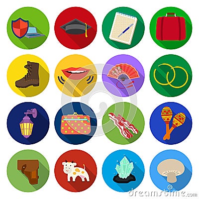 Rest, tourism, business and other web icon in flat style. stone, champignon, mushroom icons in set collection. Vector Illustration