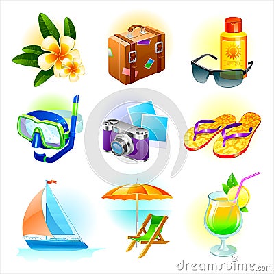 Rest and travel set Vector Illustration