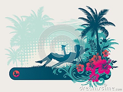 Rest in tropics Vector Illustration