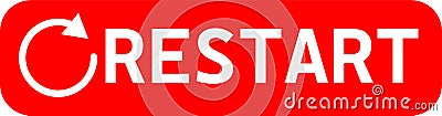 restart button on white background. restart button for restarting computer symbol. refresh and reboot button sign. flat style Vector Illustration