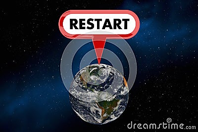 Restart Earth Planet Space Environment 3d Illustration Stock Photo