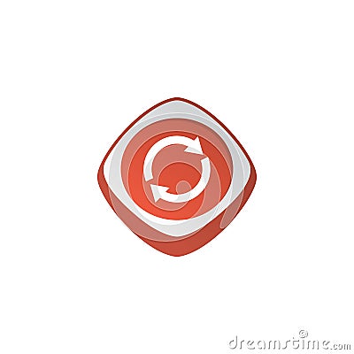 restart refresh glossy color app icon button game asset theme Vector Illustration