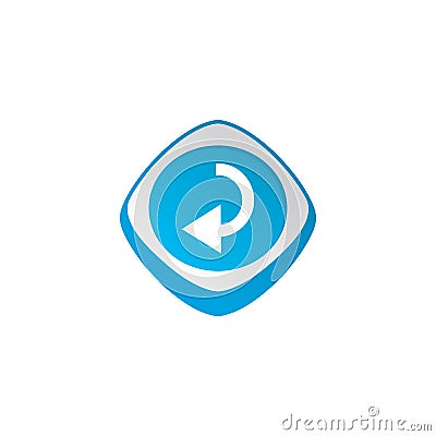 restart refresh glossy color app icon button game asset theme Vector Illustration