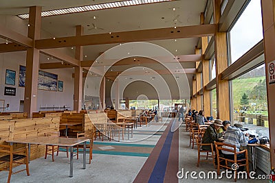 Restaurant Alm in Tashiro Ski Resort. Near the Dragondola Summit Station (Naeba-Tashiro Gondola). Editorial Stock Photo