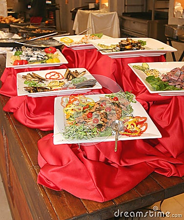 RESTAURANT BUFFET Stock Photo