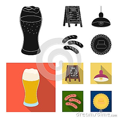 Restaurant, cafe, beer, glass .Pub set collection icons in black, flat style vector symbol stock illustration web. Vector Illustration