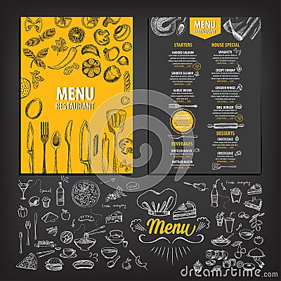 Restaurant cafe menu, template design. Vector Illustration