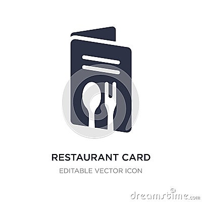 restaurant card icon on white background. Simple element illustration from Commerce concept Vector Illustration