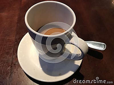 Restaurant coffee Half a cup , milk no sugar Stock Photo