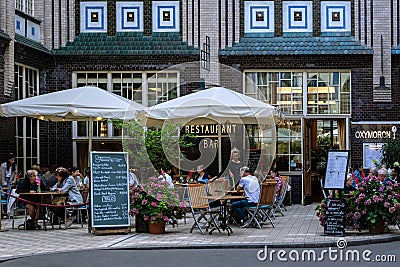 Restaurant in the courtyard of Berlin Editorial Stock Photo