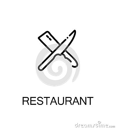 Restaurant flat icon Vector Illustration