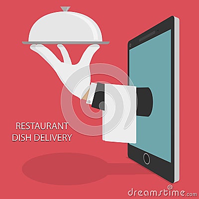 Restaurant Food Delivery Concept Illustration. Vector Illustration