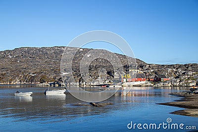 Restaurant H8 in Rodebay, Greenland Editorial Stock Photo