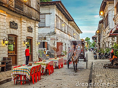 A restaurant in Historic Town of Vigan Editorial Stock Photo