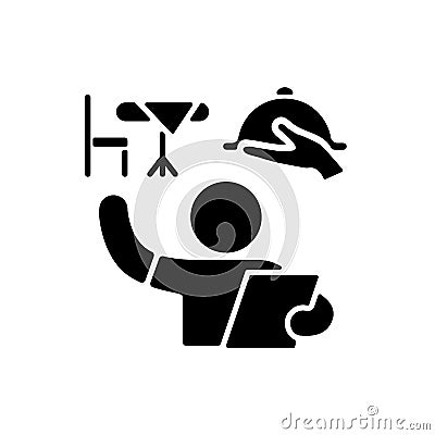 Restaurant host black glyph icon Vector Illustration