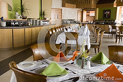 Restaurant in a hotel Stock Photo