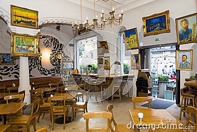 Restaurant with hotel dedicated to the Dutch artist Vincent van Gogh Stock Photo