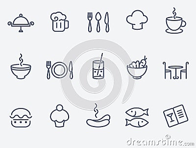 Restaurant icon set Vector Illustration