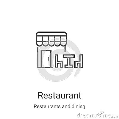 restaurant icon vector from restaurants and dining collection. Thin line restaurant outline icon vector illustration. Linear Vector Illustration