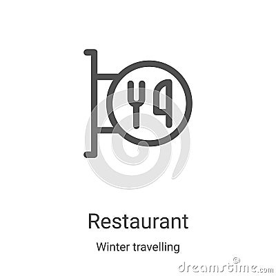 restaurant icon vector from winter travelling collection. Thin line restaurant outline icon vector illustration. Linear symbol for Vector Illustration