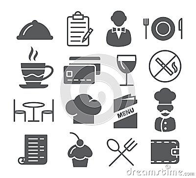 Restaurant Icons Set Vector Illustration