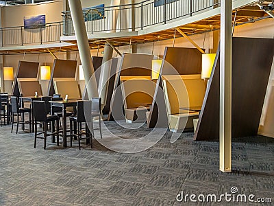 Restaurant interior with tables and booths Stock Photo