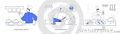 Restaurant kitchen abstract concept vector illustrations. Vector Illustration