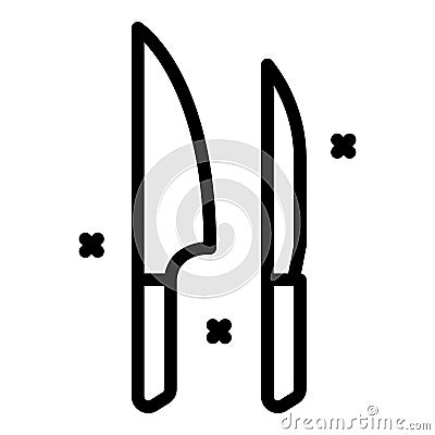 Restaurant knifes icon, outline style Vector Illustration