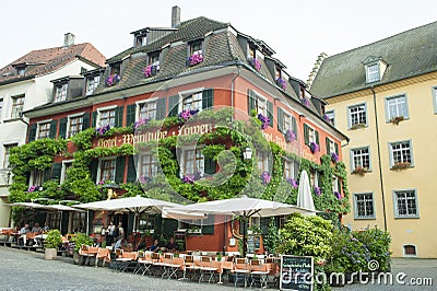 Restaurant on Lake Constance Editorial Stock Photo