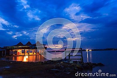 Restaurant on Lake Victoria Editorial Stock Photo