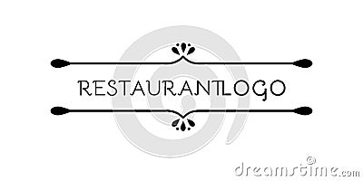 Restaurant logo. Flourish symbol. Original dividers. Abstract element for template. Vector illustration, flat design Vector Illustration