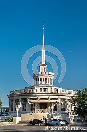 Restaurant Mayak, a historic building in Volgograd, Russia Editorial Stock Photo