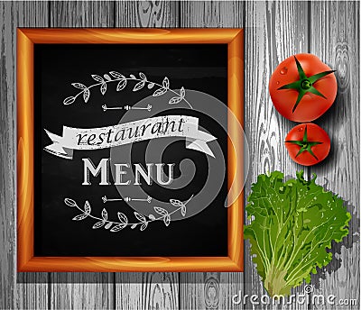 Restaurant menu board Restaurant menu bulletin board Vector Illustration