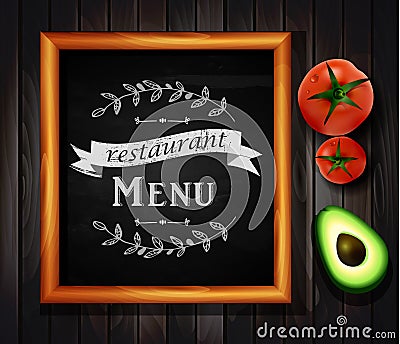 Restaurant menu board Restaurant menu bulletin board Vector Illustration