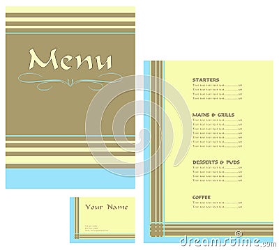 Restaurant menu and business card Stock Photo