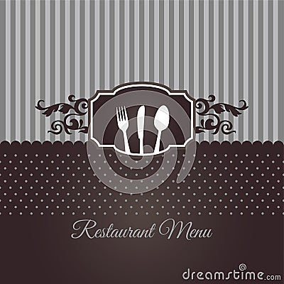 Restaurant menu cover in chocolate brown Vector Illustration