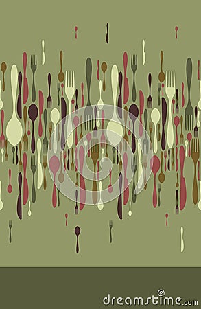 Restaurant menu cutlery pattern Vector Illustration